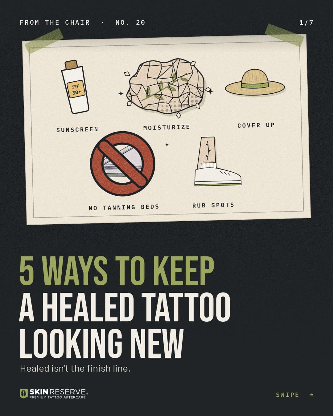Cover: 5 ways to keep a healed tattoo looking new. Healed isn't the finish line