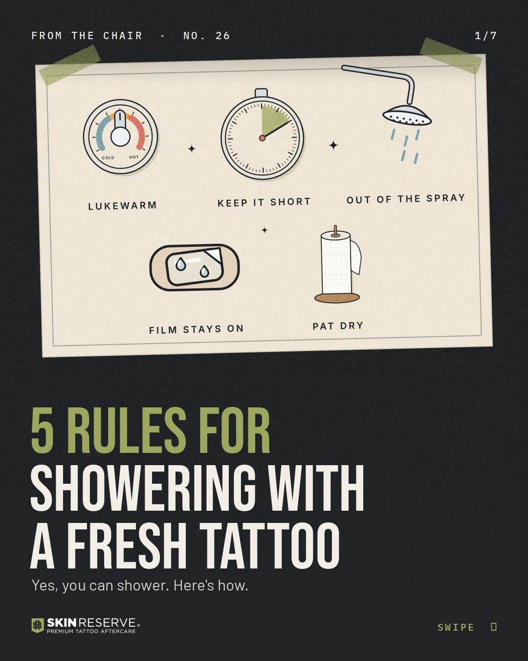 Cover: 5 rules for showering with a fresh tattoo. Yes, you can shower
