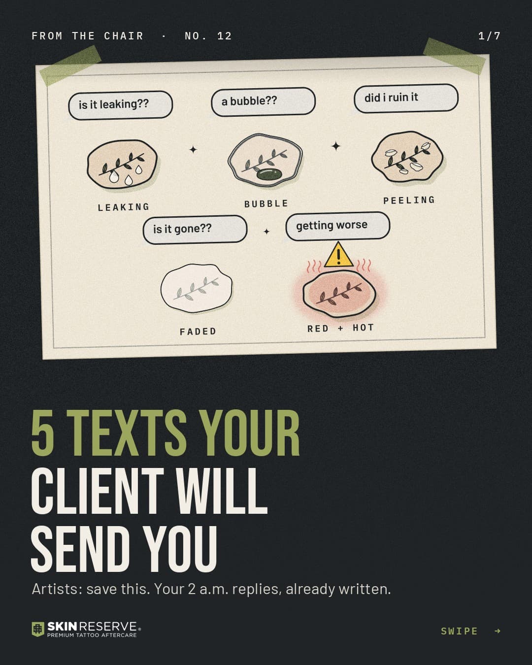 Cover: 5 texts your client will send you. Artists: save this